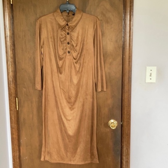 Sami & Jo camel colored collared dress size L - Picture 3 of 14